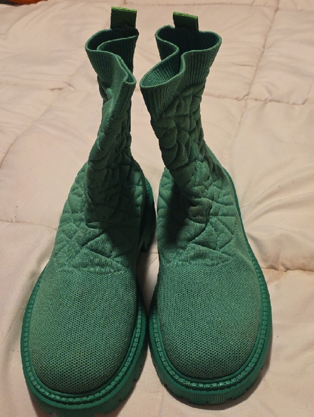 Green Knit Chelsea Boots - Sz 11US/ EU43 - Picture 2 of 4